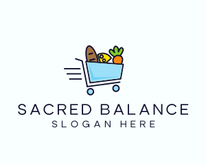 Fast Grocery Cart logo design