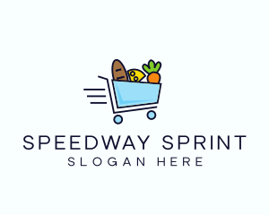 Fast Grocery Cart logo design