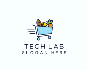 Fast Grocery Cart logo design