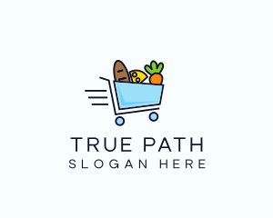 Fast Grocery Cart logo design