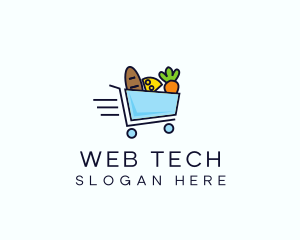 Fast Grocery Cart logo design