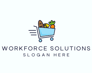 Fast Grocery Cart logo design