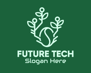 Organic Coffee Bean Tech logo design