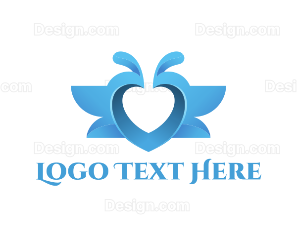 Love Water Splash Blue Birds Logo