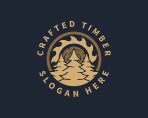 Lumber Saw Blade Woodworking logo design