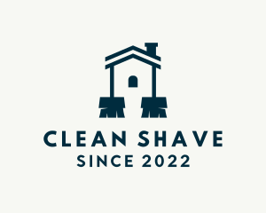 House Property Broom Cleaning  logo design