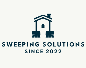 House Property Broom Cleaning  logo design