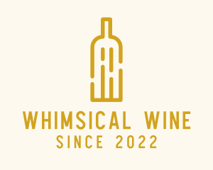 Yellow Wine Bottle  logo design