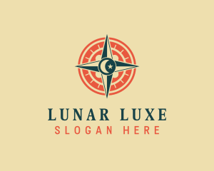 Lunar Traveler Compass logo design