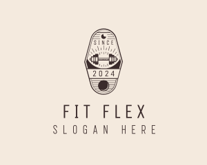 Fitness Dumbbell Gym Equipment logo design