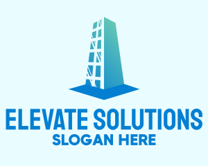 Blue High Rise Building  logo design