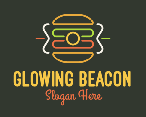 Neon Sandwich Camera Monoline logo design