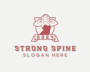 Muscular Strong Woman logo design