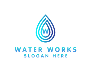 Water Droplet Hydro Utility logo design