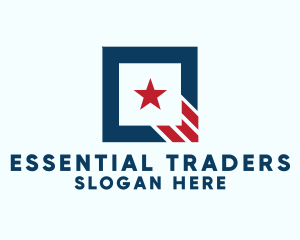 Stars And Stripes Square logo design