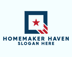 Stars And Stripes Square logo design