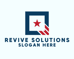 Stars And Stripes Square logo design