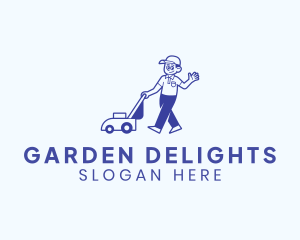 Lawn Yard Mower Man logo design