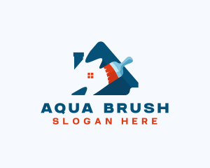 Paint Brush Home Renovation logo design