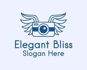 Blue Camera Wings Logo