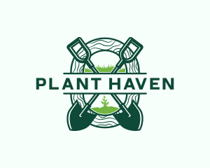 Planting Shovel Garden logo design