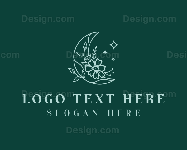 Boho Moon Flower Logo