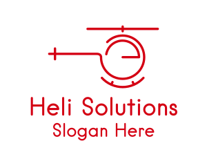Minimalist Red Helicopter  logo
