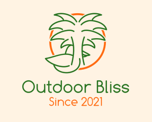 Tropical Palm Tree Duck logo design