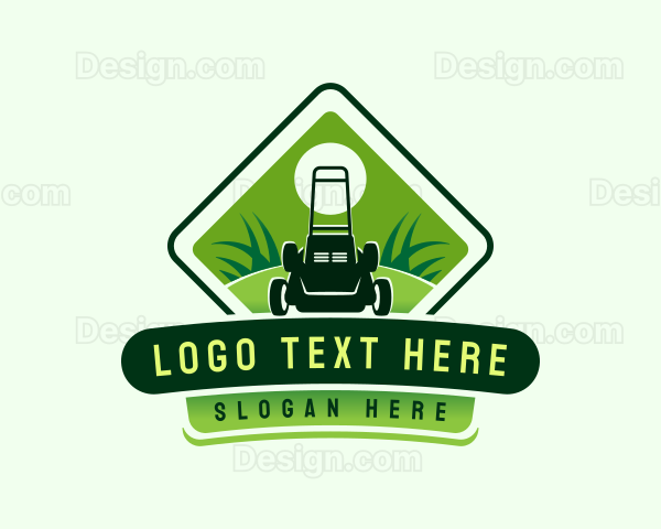 Mower Grass Lawn Logo