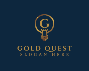 Gold Light Bulb logo design