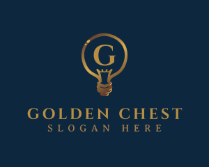 Gold Light Bulb logo design