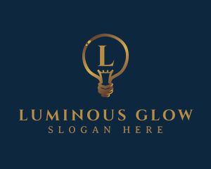 Gold Light Bulb logo