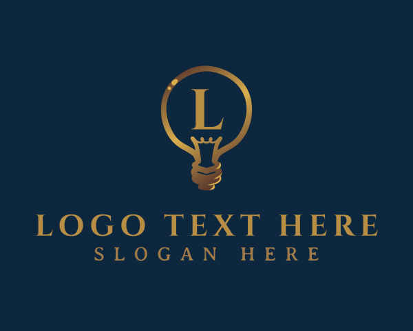 Gold Light Bulb logo