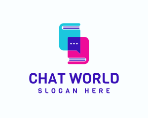 Text Book Chat logo design