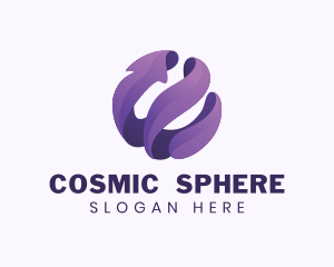 Spiral Sphere Globe logo design