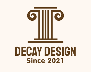 Minimalist Brown Pillar logo design