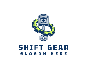 Piston Gear Engine logo design