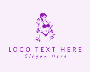 Sexy Natural Woman Body Logo