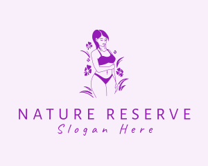 Sexy Natural Woman Body logo design