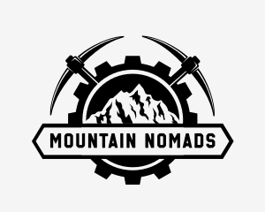 Pickaxe Mountain Cog logo design