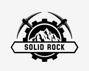 Pickaxe Mountain Cog logo design