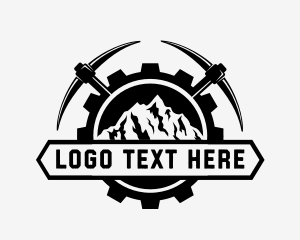 Mountain - Pickaxe Mountain Cog logo design