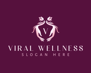 Hand Floral Wellness logo design