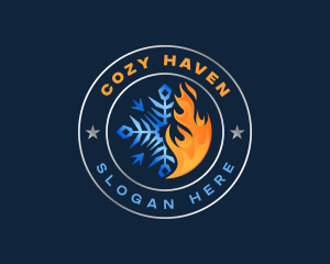 Snowflake Thermal Fire  logo design