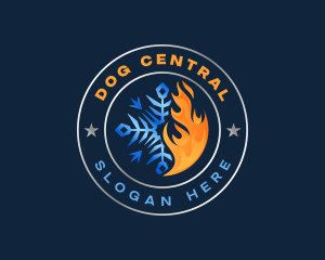 Snowflake Thermal Fire  logo design