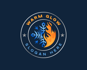 Snowflake Thermal Fire  logo design