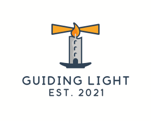 Lighthouse Candle Beacon logo design