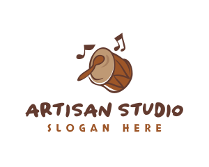 African Musical Drum logo design