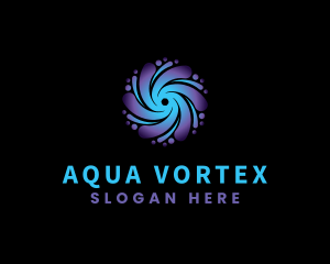 Vortex HVAC Heating Cooling logo design