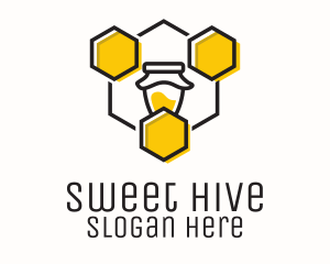 Hexagon Honeycomb Jar logo design